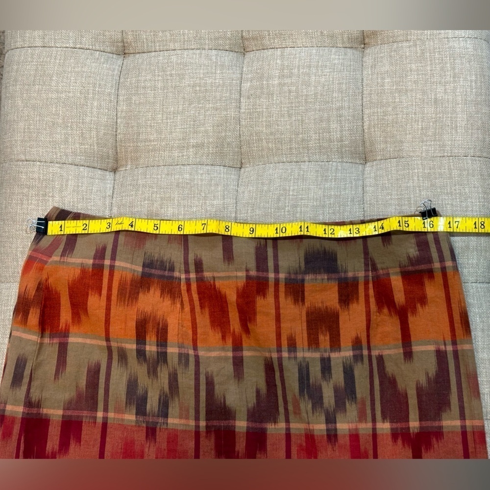 Ralph Lauren Women’s Geo Motif Cotton Linen Wrap Skirt Red Size 8 - NWT - Picture 11 of 14